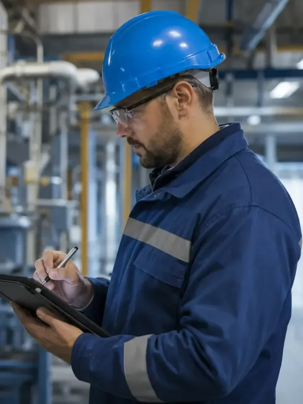 Auditor on an industrial site